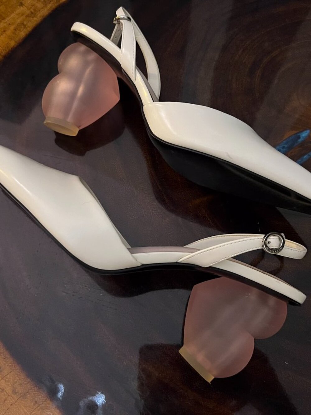 Charles and Keith Love slingback heart shaped heels - Picture 10 of 12